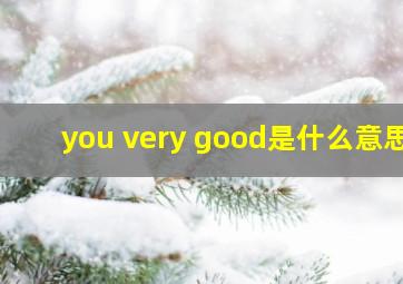 you very good是什么意思